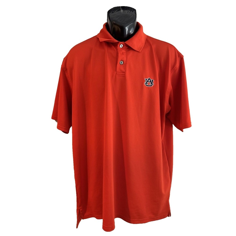 Auburn Tigers Polo Shirt Mens Large Orange NCAA Football Under Armour Top